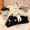 30/50/70cm Lying Cat Plush Throw Pillow Cute Black CatGrey Cat Pillow Sofa Cushion Leg Pillow Sleep Companion Gift