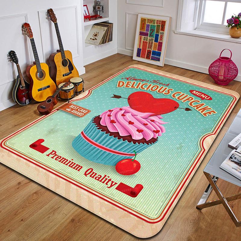 

I-ice cream cake Printed Carpet Fashion Yoga Mat Non-Slip Carpet Bedroom Decoration Outdoor Carpet Bedroom Birthday Gift 40x60cm