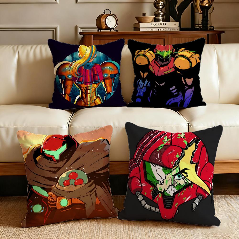 Action Metroid Cushion Cover Cushion Cover Set 4Pcs 50x50 45x45 40x40 Pillowcase Decorative Sofa Home Decor
