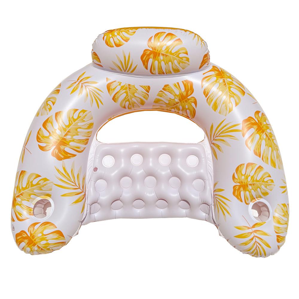 Inflatable Water Lounge Chair with Detachable Sunshade - U-shaped Raft for Adults, Thickened for Summer Floating Fun