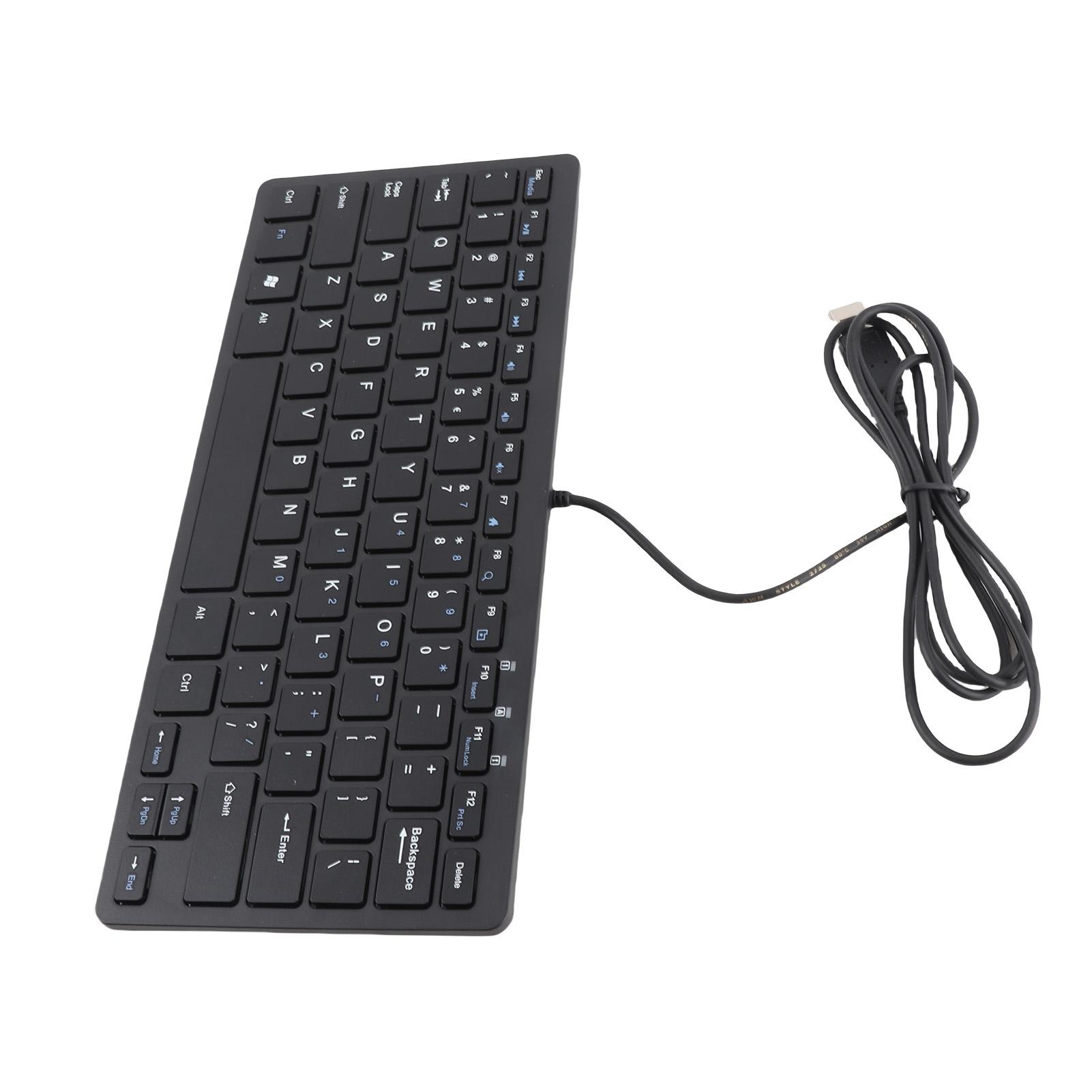 

Мини-клавиатура Мини Ультратонкая 78 клавиш USB Проводная Клавиатура Ножничные клавиши Plug and Play Для бизнеса Дома Клавиатура для ноутбука чёрный