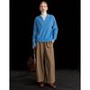 Women's French Textured Lapel 100% Wool Sweater