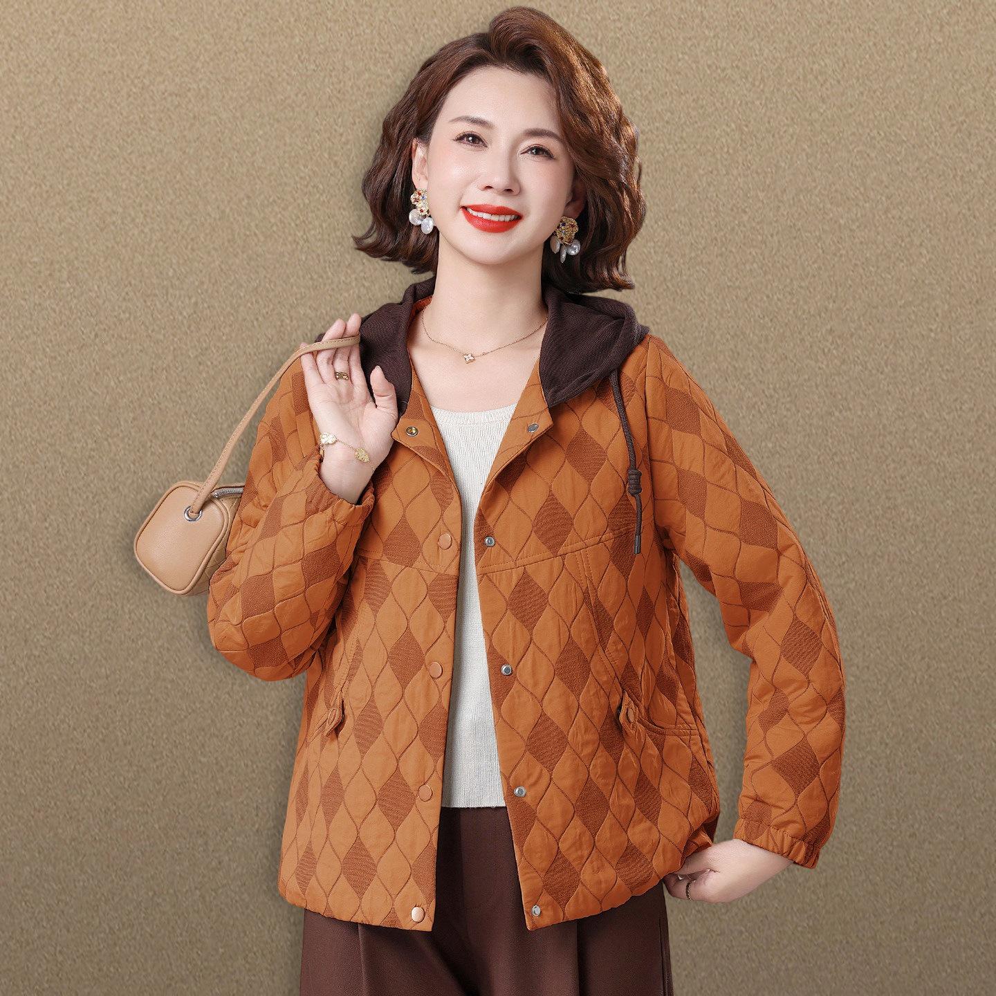 

Elegant Hooded Spring/Autumn Jacket for Middle-Aged and Elderly Women - Perfect Mother s Day Gift 2026 2XL (105-120 lbs)