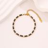  Titanium Steel European and American Light Luxury Style Straight Couple  Versatile Temperament Advanced Sense Color Zircon 