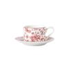 Vintage Floral Ceramic Coffee Cup and Saucer Set with Gift Box - Elegant Tea Cup for Home Use & Gift Giving
