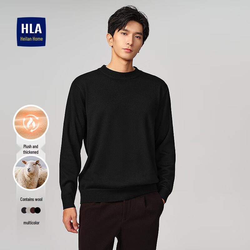 

HLA Men s Warm Fleece-Lined Crew Neck Sweater S