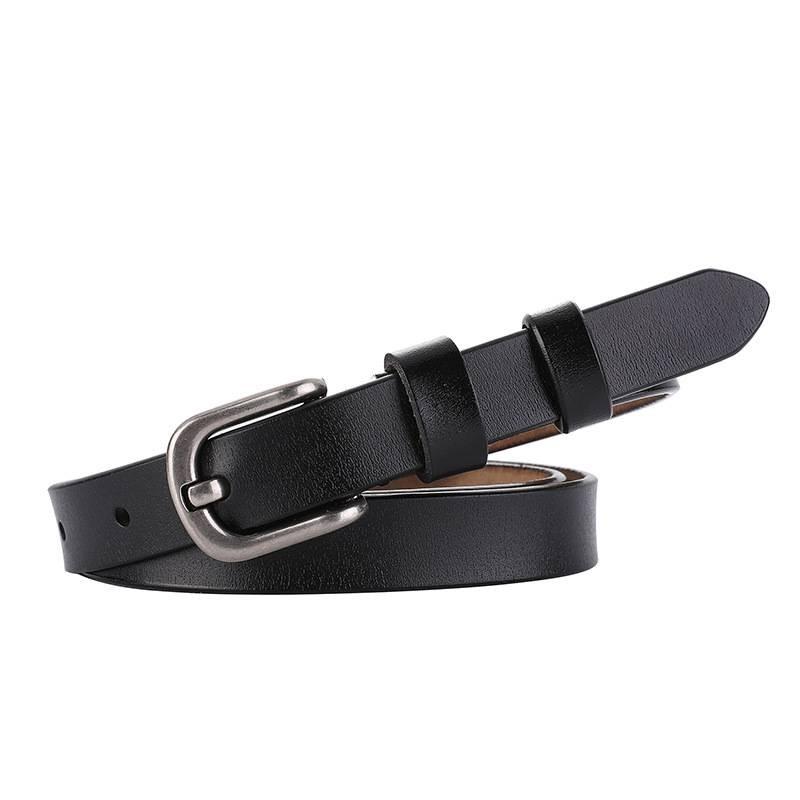 Ladies Genuine Leather Belt With Retro Pin Buckle For Office And Casual Fashion