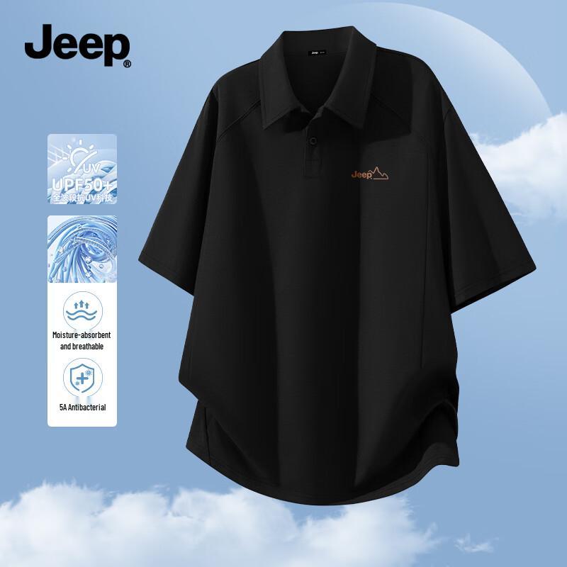 JEEP Men s Summer Sun Protection Quick-Dry Polo Shirt 3XL