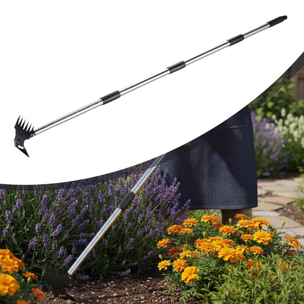 Gardening Garden Hoe Weeding Rake Ergonomic for Digging Ditching Agriculture 4 Sections