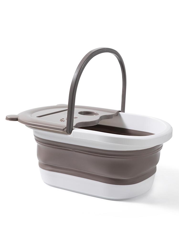 1 Piece Foldable Massage Foot Basin For Adults, Home And Dormitory Use Simple Design With Cover, Deep Soaking Foot Bath