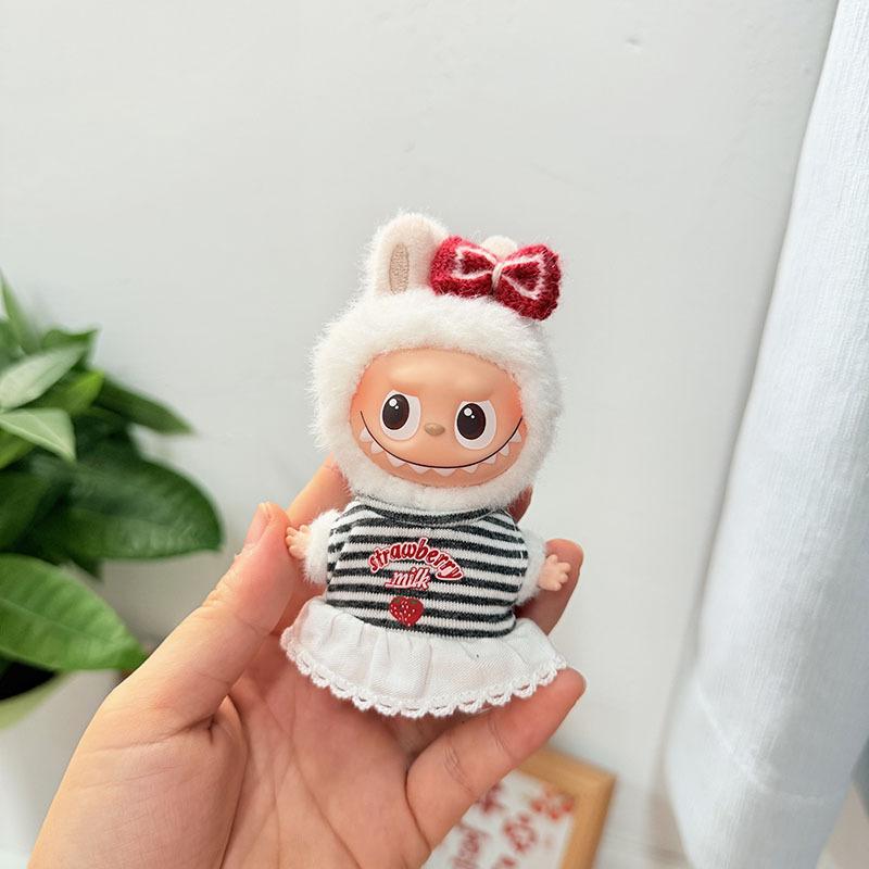 Mini Version 4.0 Vinyl Face Plush Blind Box Doll Clothes Christmas Set Small Nose Gaga Heart Bottom Password