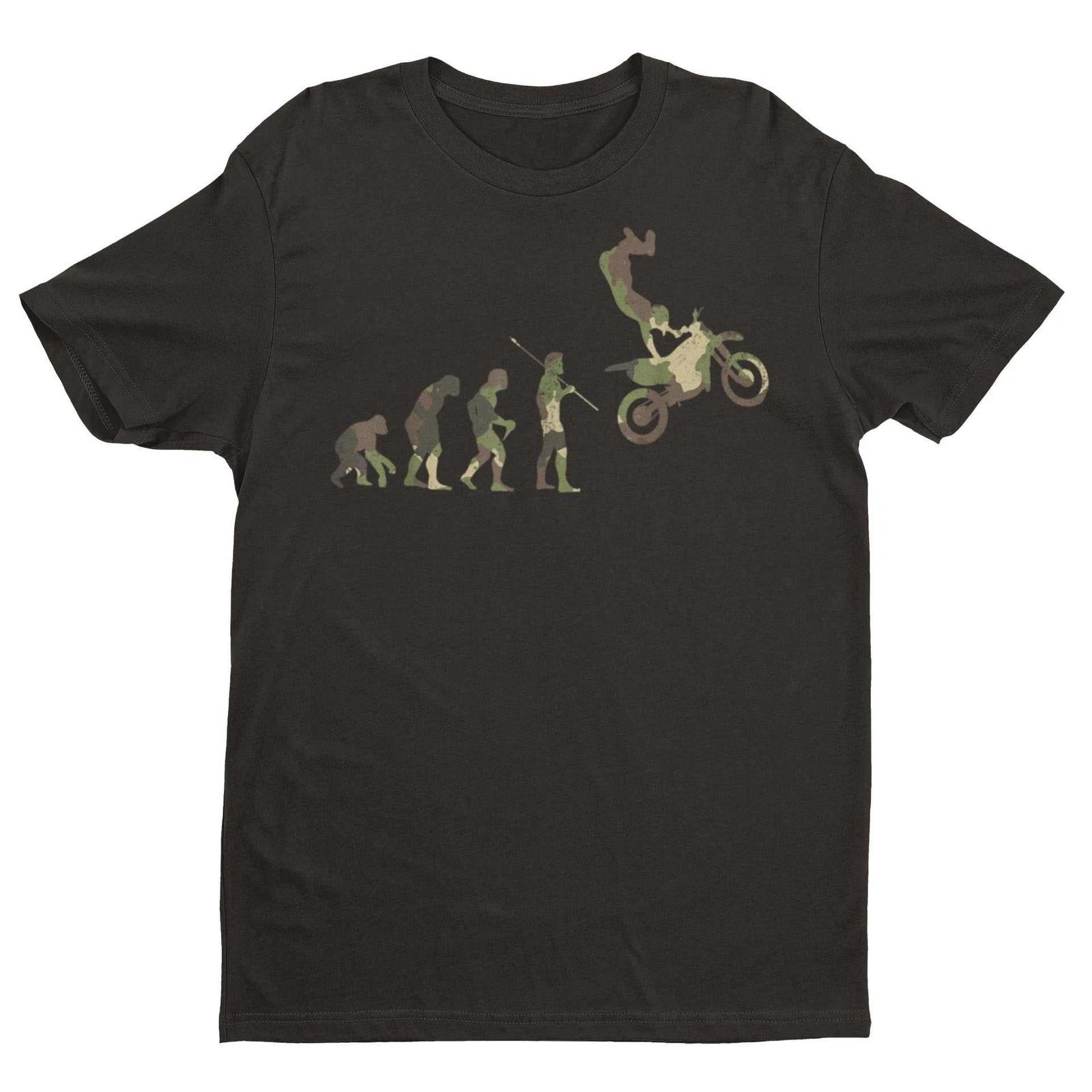 EVOLUTION OF ENDURO DIRT BIKER T Shirt Funny Biker Racing Motorbike Ape To Man XL