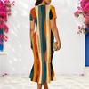 Women Plus Size V Neck Short Sleeve Geometric Printed Fitted Fishtail Dress