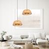 Hanging Ceiling Lamp Bamboo Boho Rattan Wood Loft