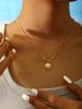 Summer Beach Fashion Elegant Bohemian Style Stainless Steel 18K Gold Plated Colorful Beaded Shell Pendant Necklace Women