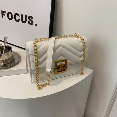 Stickgarn Mode PU2025 neu einfach Kette Umhänge-Retro-Verschluss ausländischer Stil Schulter kleine quadratische Tasche Frau