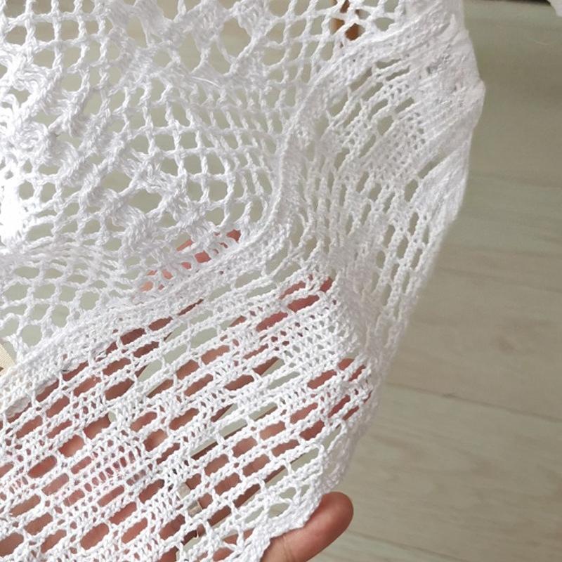 Elegant White Knitted Lace Tablecloth for Dining, Round or Coffee Table
