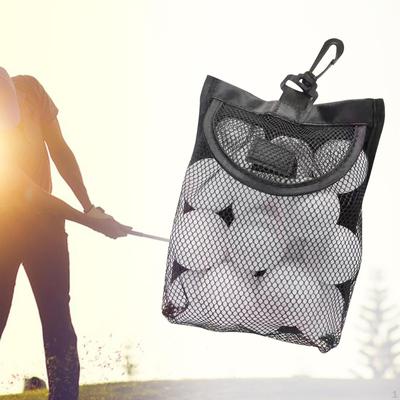 Golf Ball Bag, Black Nylon Mesh Lightweight Can Hold 18 Balls Net Storage