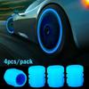 Car Tire Valve Caps Motorcycle Bike Glowing Decor Wheel Nozzles Tyre Cap Car Accessories Luminous Valve Caps Fluorescent Night