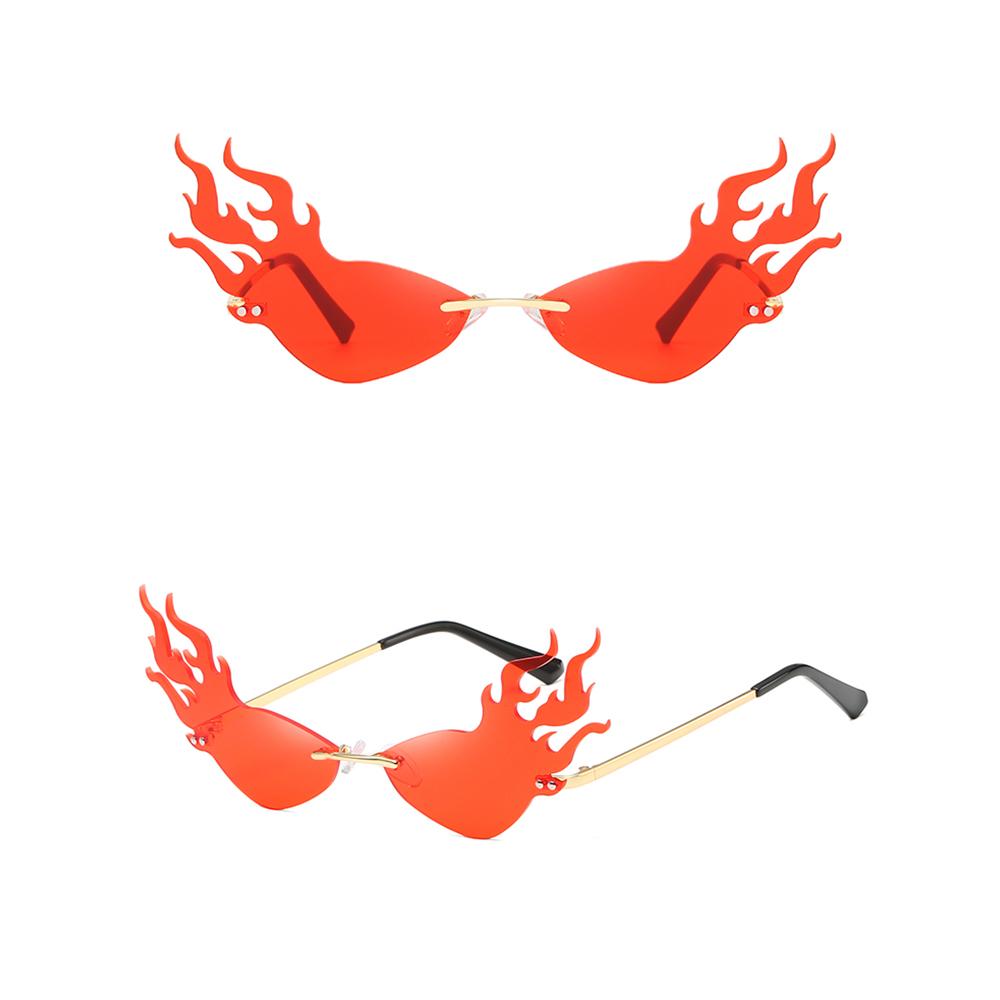 Luxury Frameless Dragon Phoenix Fire Shape Flame Rimless Fashion Sunglasses Narrow Sunglasses UV 400 Streetwear Trending Eyewear