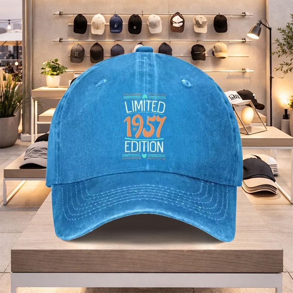 Limited 1957 Edition Washed Baseball Cap Adjustable Cotton Casual Sun Hat Unisex