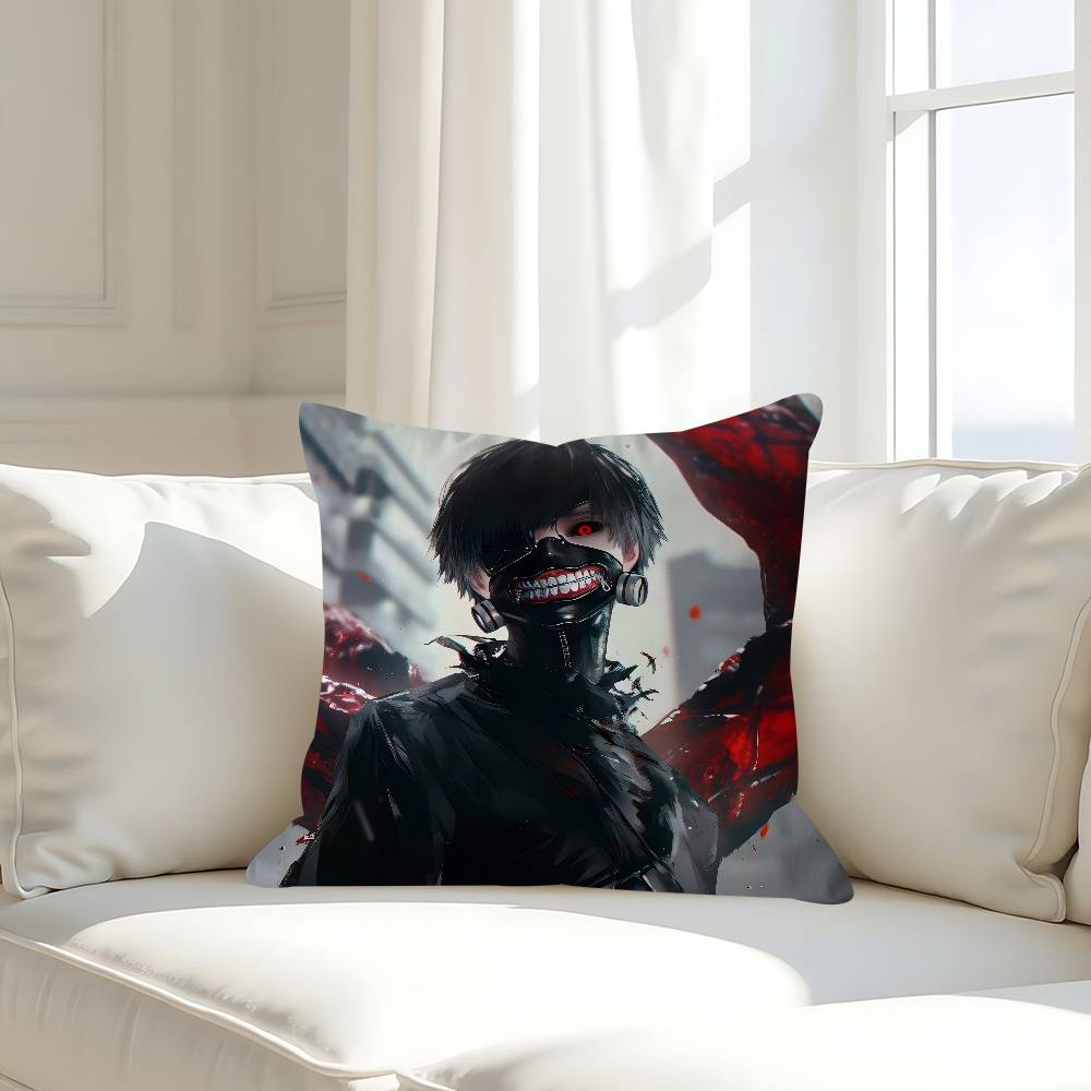 

T-Tokyo G-Ghoul Anime Office Cushion Pillowcase Car Cushion Cover45X45CM Lumbar Pillowcase Sofa Pillowcover 16x16Inch