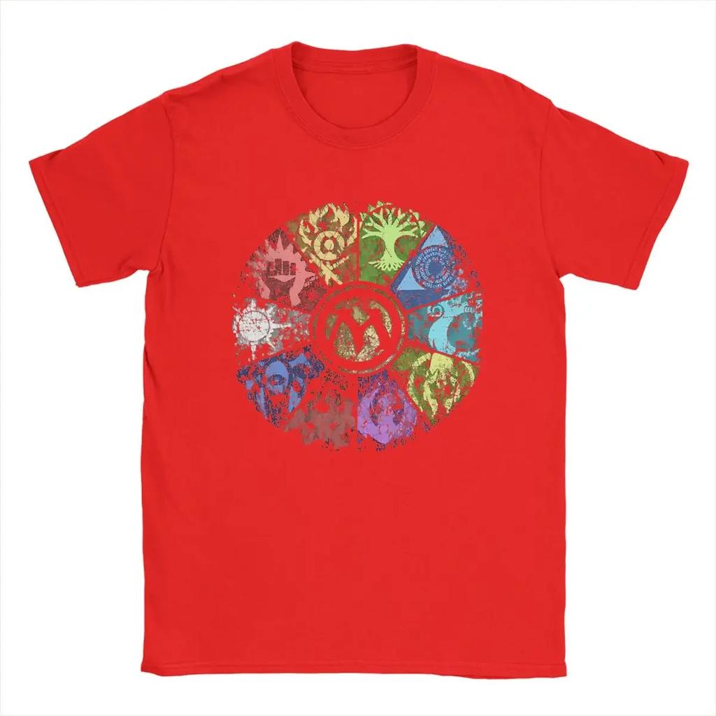 Vintage Magic Gathering MTG T-Shirts for Men Round Neck Cotton T Shirts Guild Wheel Short Sleeve Tees Gift Idea merch