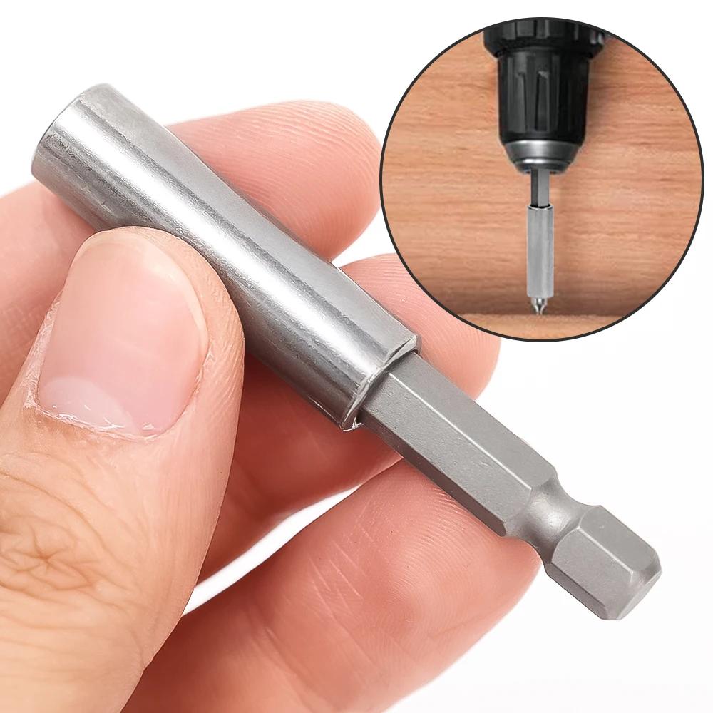 60mm 1/4in Hex Shank Magnetic Screwdriver Extension Rod Bars Holder Electric Drill Bit Adapter Quick Change Hand Tool Parts