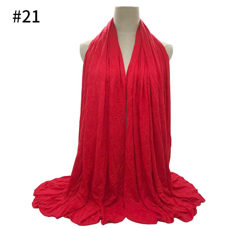 Ramadan Oversized Modal Cotton Jersey Hijabs Women Long Muslim Shawl Scarf Plain Soft Turban Head Wraps Abaya Islamic 180*85Cm