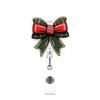 Christmas Bow Badge Reel Cute Nurse Badge Holder With Alligator Clip Worker Id Card Retractable Badge Holder Name Tag Key Chain