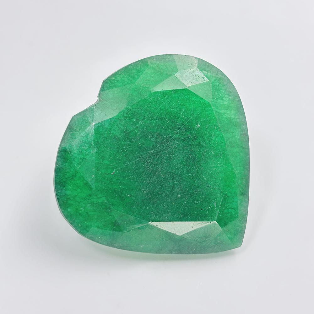 Natural Green Emerald Loose Gemstone 200 ct Heart Shape for Jewelry Making and Gem Collections
