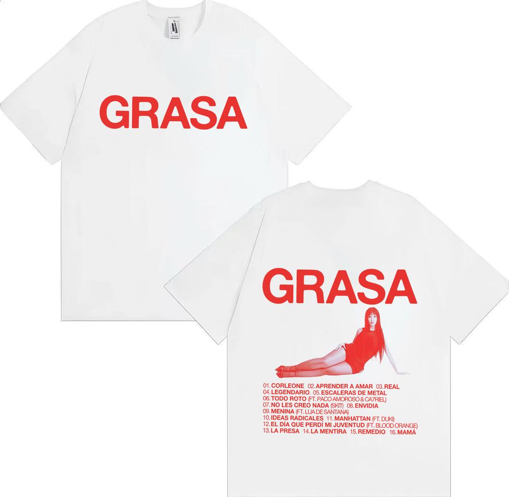The Best-selling Rapper Nathy Peluso Grasa's 2025 Print Trendsetter Summer Print 100% Pure Cotton Loose Casual T-shirt
