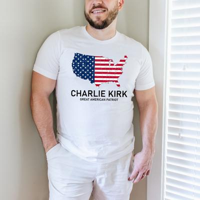 Charlie Kirk Tribute T Shirt Jumper Printed Great American Patriot Flag Gift Top