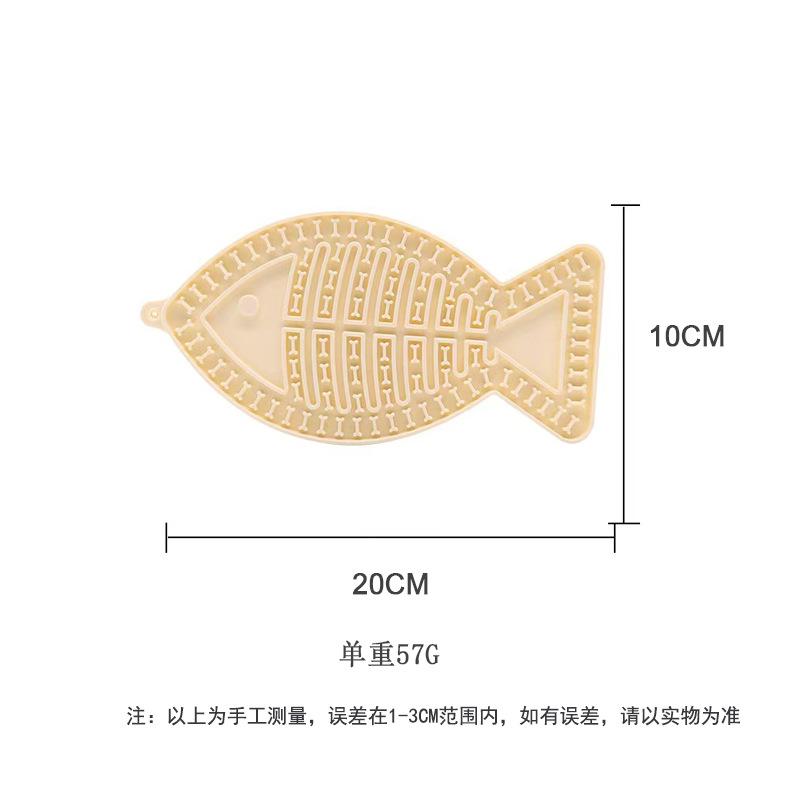 Pet Slow Food Bowl Anti-choking Bowl Dog Licking Plate Cat Licking Slow Food Plate Pet Plate Silicone Fish Shaped Slow Food Plate