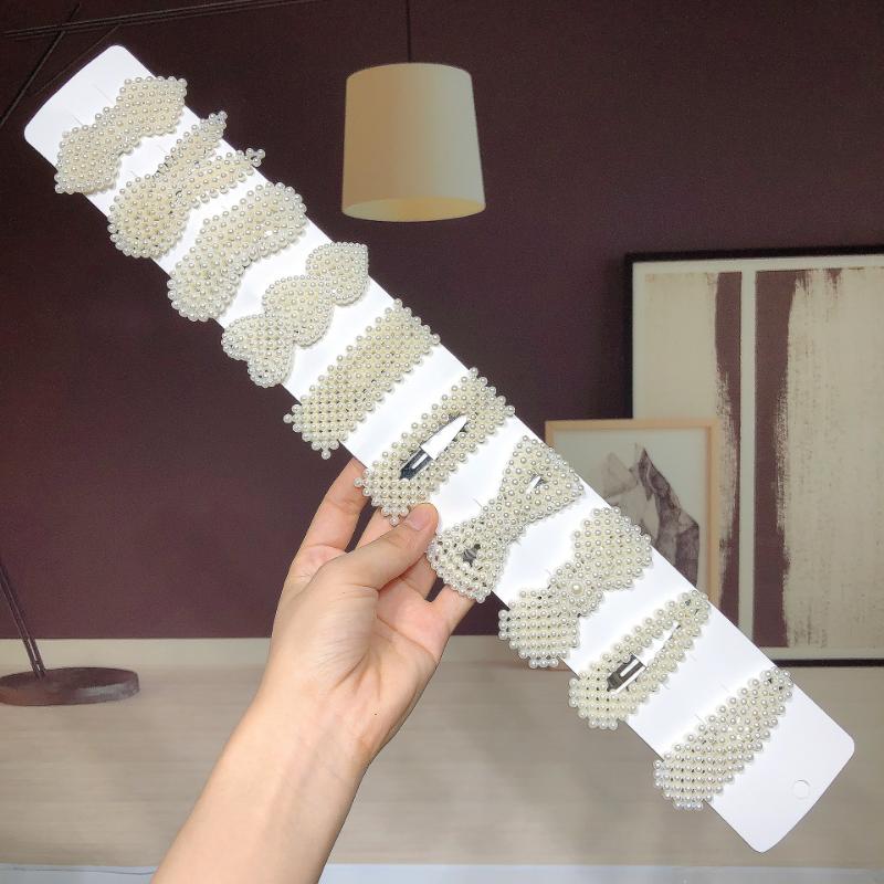 10 Pieces of Pearl Hairpins for Girls, Side Clips, Back of Head BB Clips, Fashionable and Popular Hair Accessories
