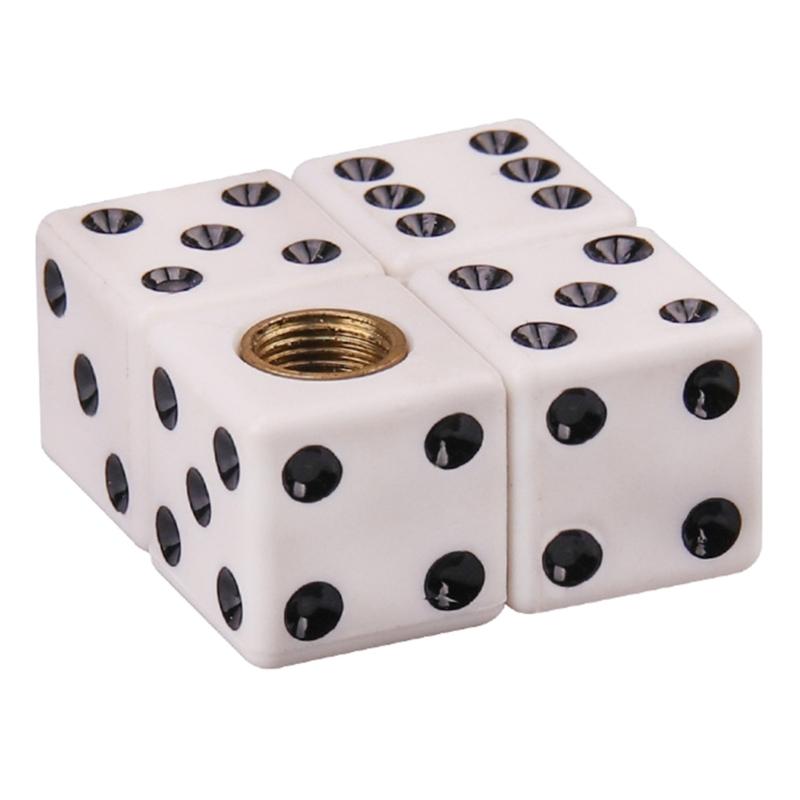 4Pieces Dices Tire Valve Stem Caps Tire Wheel Rim-Dust Cover fits-Cars,Trucks,Bikes,Motorcycles Tyre Valve Dust Caps