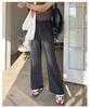 2024 Autumn/Winter Women's Plus Size Floor-Length High Waist Wide Leg Jeans