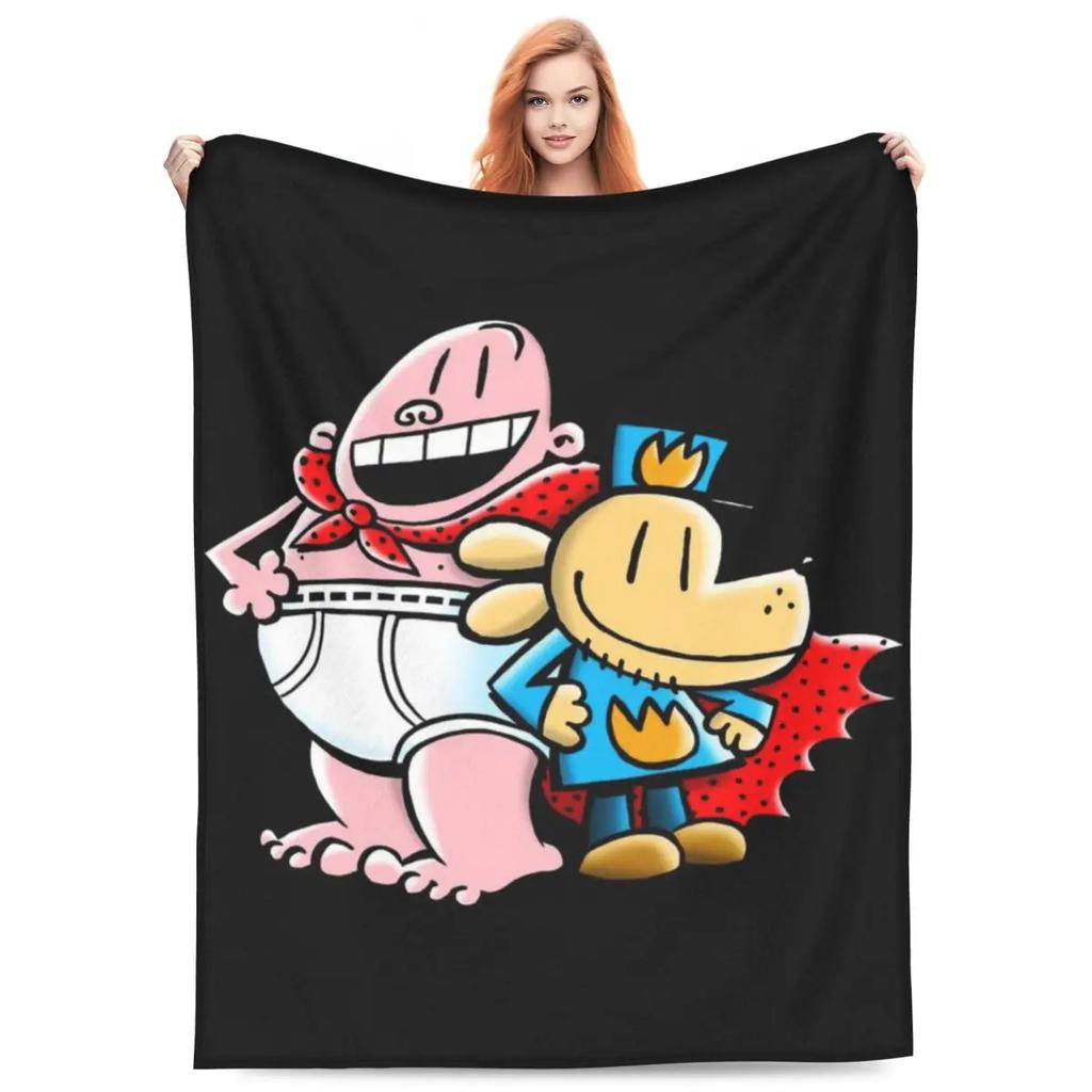 Throw Blanket Dog Man Dogman And Friend Micro Fleece Blanket Four Sizes Cartoon Portable Suitable For Sofa AntiPilling Blanket