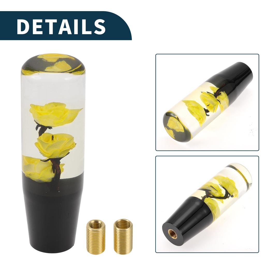 TUCKBOLD Car Shift Front Shift Lever 1 Universal with 2 Adapters Knob, Knob, Yellow, Set, Acrylic,