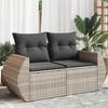 Vidaxl Divano da Giardino con Cuscini, 2 Posti, Grigio Chiaro, Polyrattan