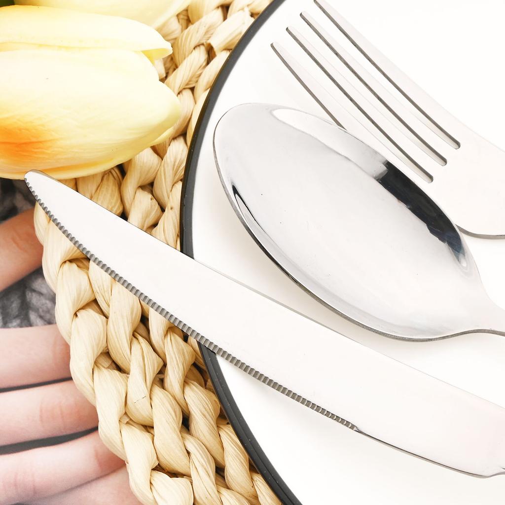 30Pcs Fashion Golden Dinnerware Set High Quality Stainless Steel Cutlery Set Dinner Knife Fork Silverware Flatware Set