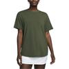 Nike Solid Color Round Neck Quick Dry Casual Short Sleeve Drop Shoulder T-Shirt Women T-Shirt Khaki-Green FN2815-325