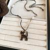 Resin kitten bell pendant necklace personalized fashion light luxury high sense sweater chain casual simple versatile neck chain