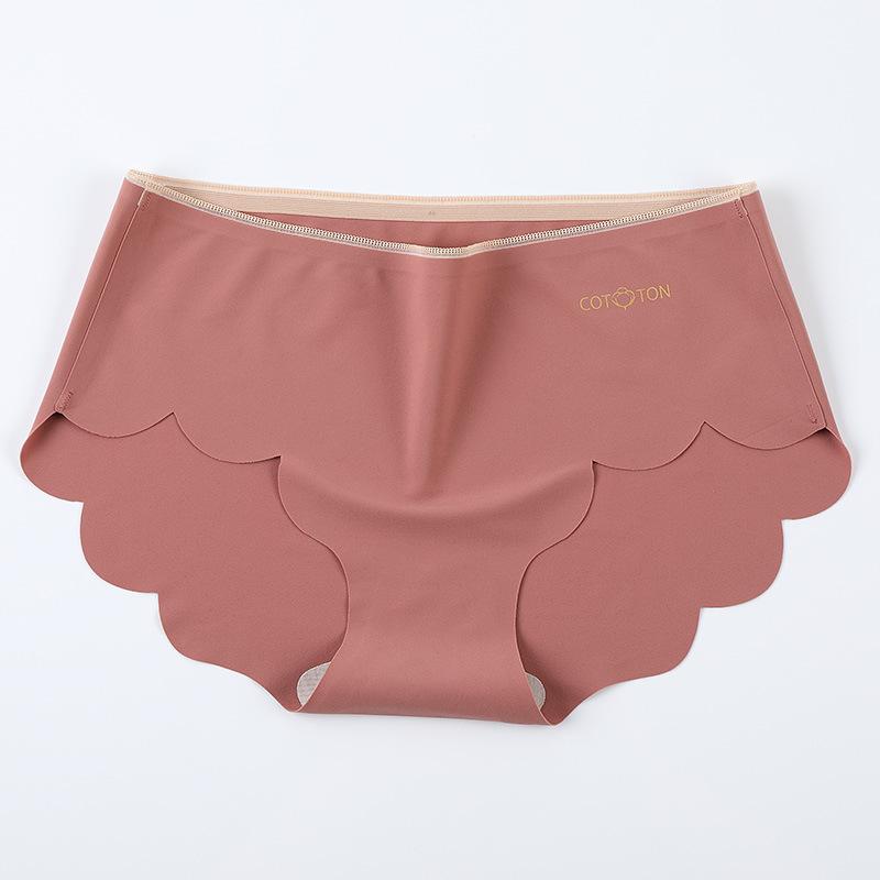 

Women s New High Grade One Piece Seamless Cotton Silk Antibacterial Breathable Mid Waist Underwear XL красный