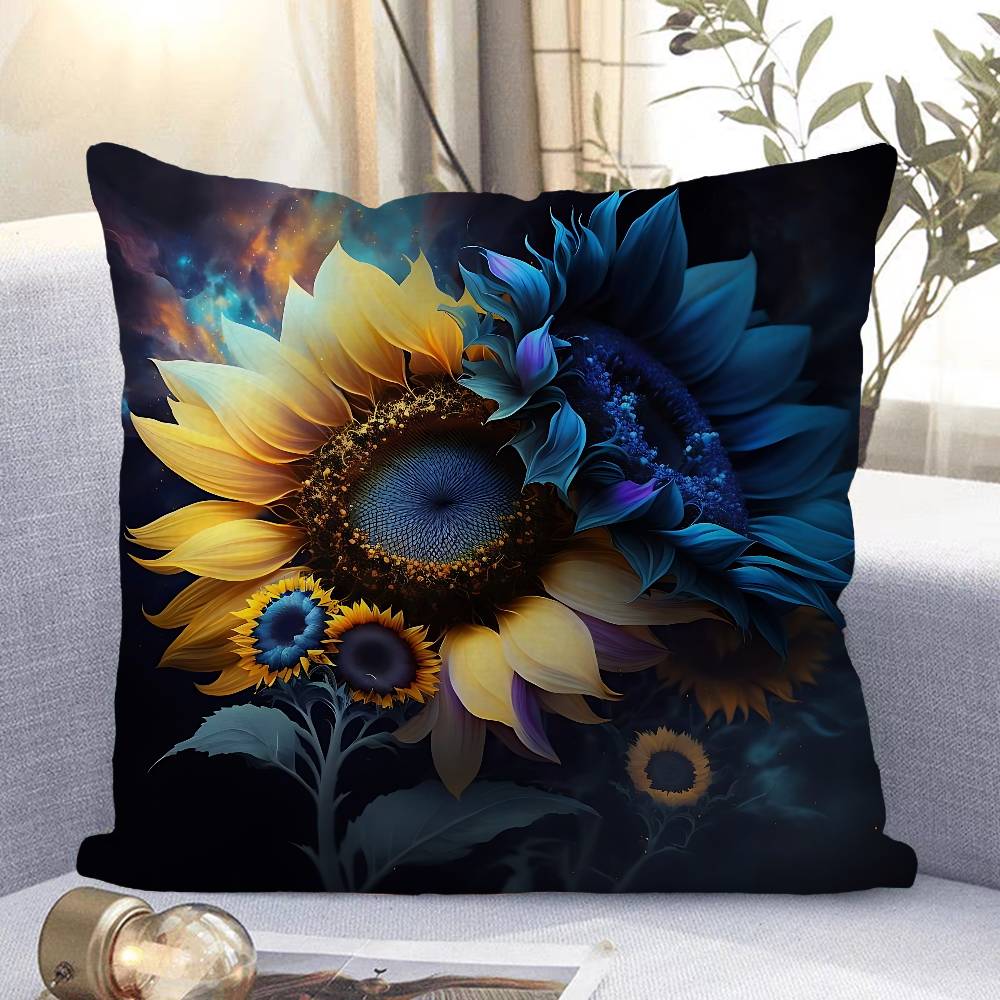 Art Sunflower Pillow Case Removable Washable Cushion Cover – All-Season Soft Linen