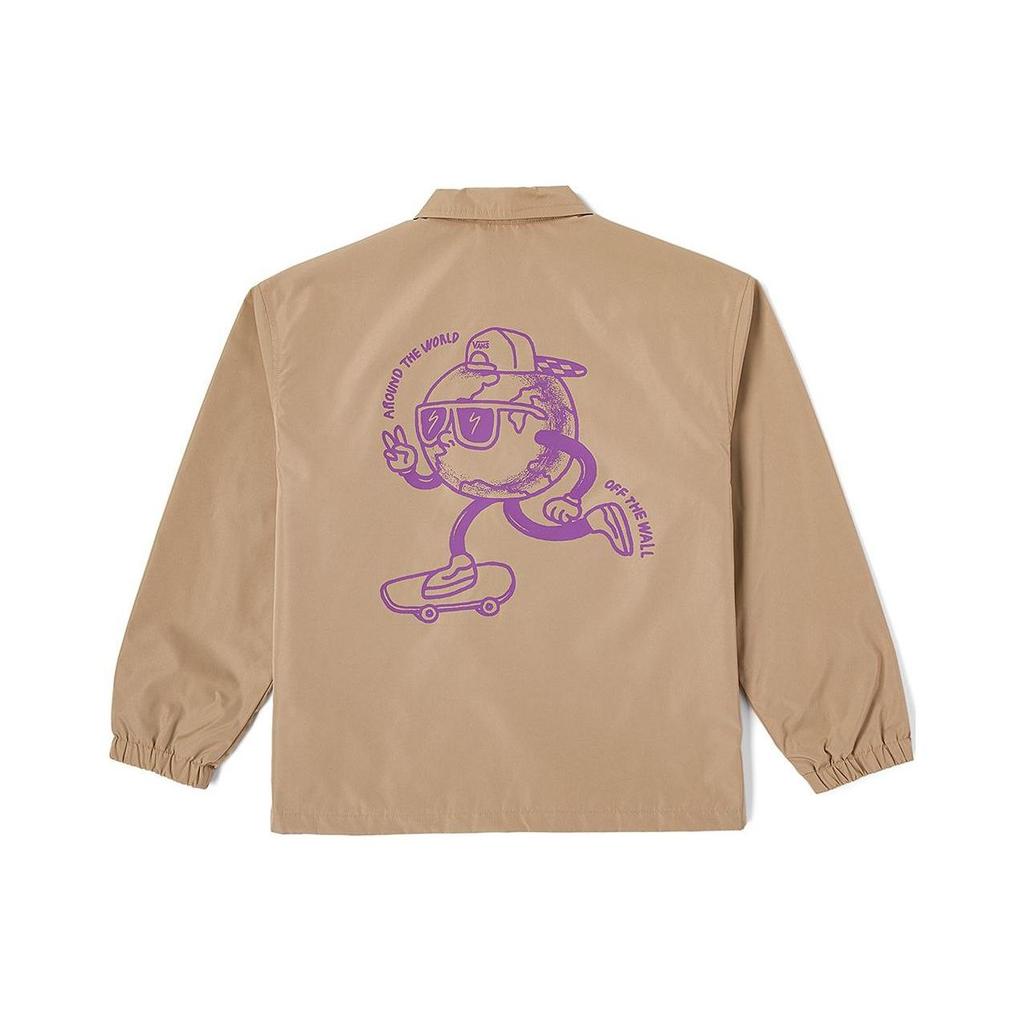 Vans Jacket With Logo Print And Single-Breasted Comfortable Loose Fit Kids Jackets Brown VN000KJ34MG