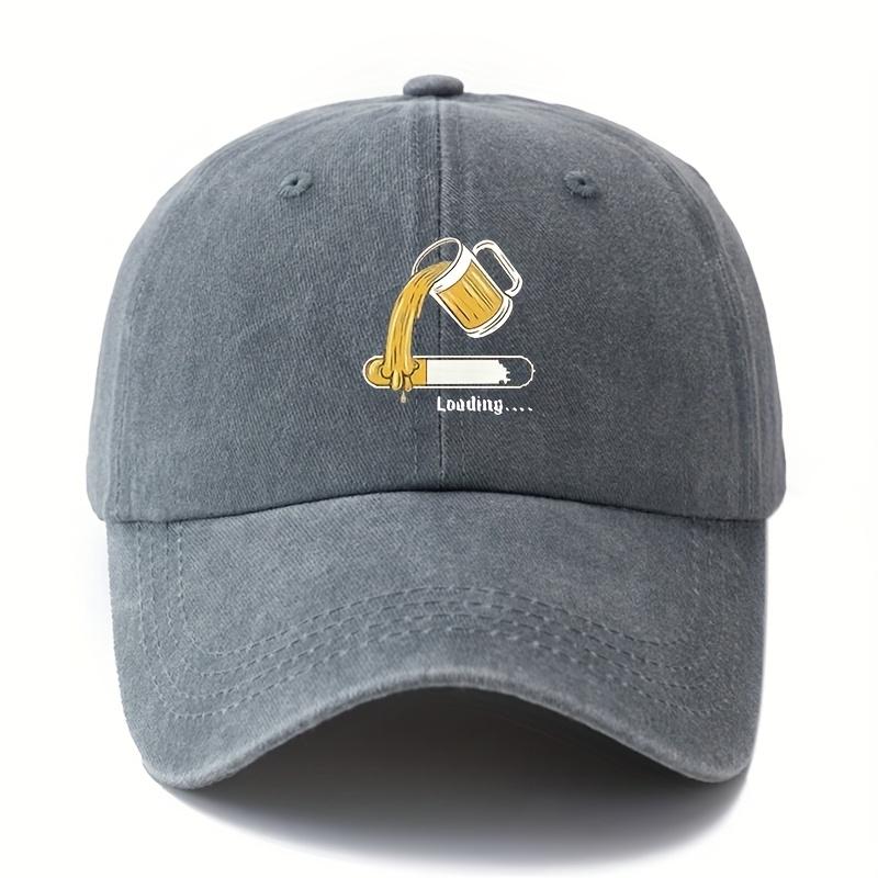 Adjustable Baseball Cap for Both Men and Women with Fun Beer Print for Daily Leisure, Outdoor Sports, and Running