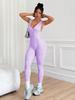 Women's Seamless Criss-Cross Open-Back Yoga Jumpsuit - Ideal for Daily and Outdoor Yoga