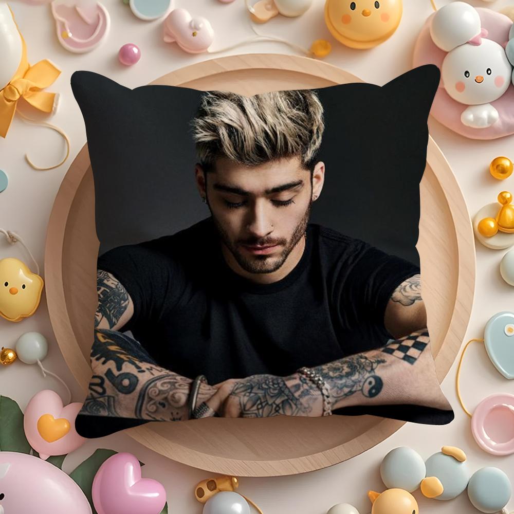 Z-Zayn M-Malik Singer Cushion Cover Plush Fabric Soft Double-Sided Printed Sofa Warm Winter Home Gift Pillow Cover