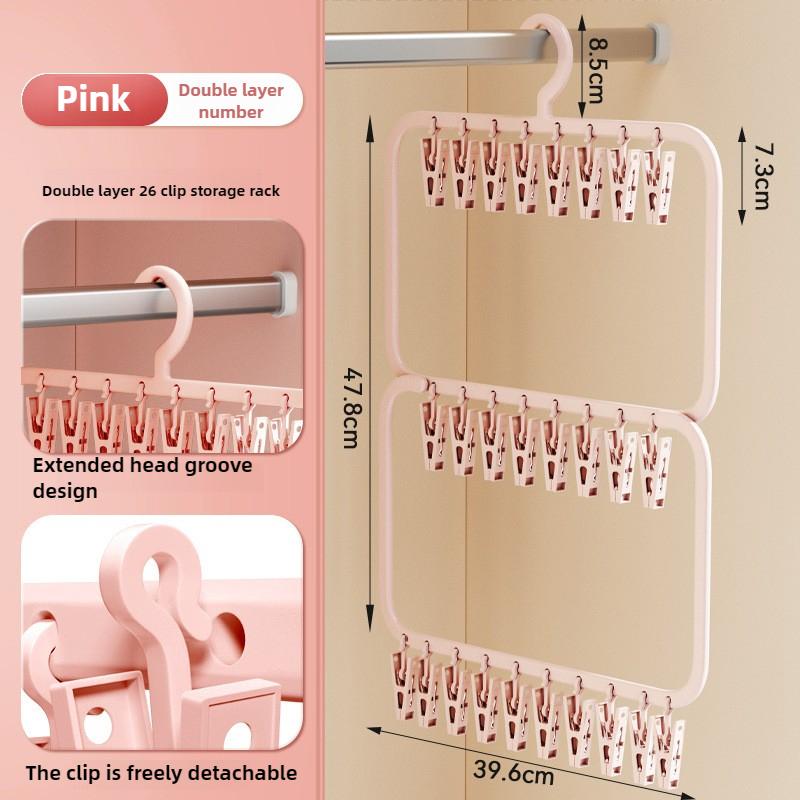 Baby Hangers Plastic No Trace Storage Sock Clips Windproof Drying Clothes Hanger for Infant Wardrobe